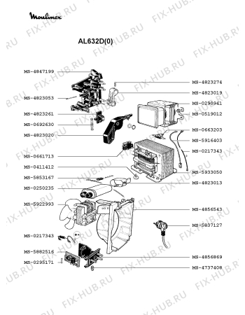 Взрыв-схема микроволновой печи Moulinex AL632D(0) - Схема узла YP002350.6P3