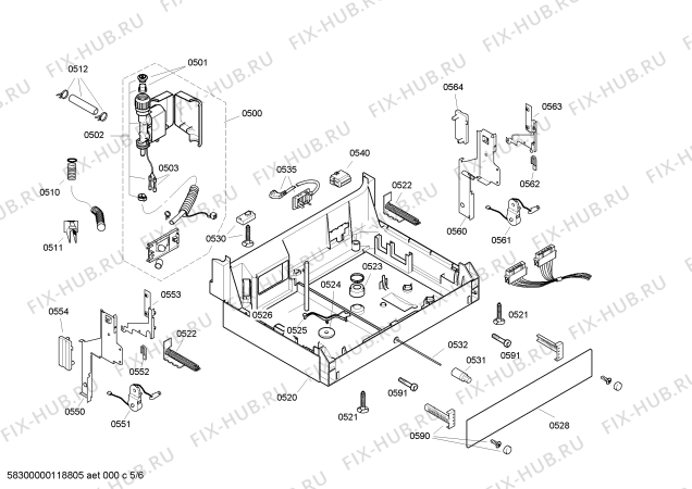 Взрыв-схема посудомоечной машины Bosch SGD55M02EU - Схема узла 05