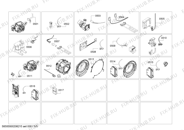 Взрыв-схема стиральной машины Siemens WAU287600W - Схема узла 05