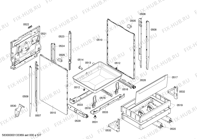 Схема №3 HL424260E с изображением Стеклокерамика для электропечи Siemens 00681036