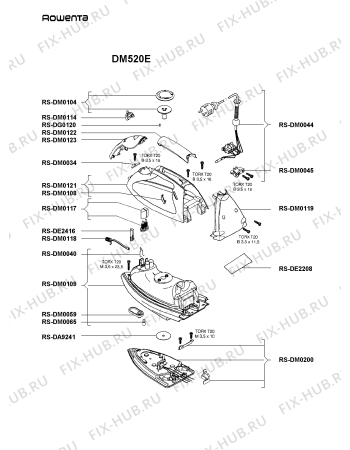 Схема №1 DM518E с изображением Подошва для электроутюга Rowenta RS-DM0200