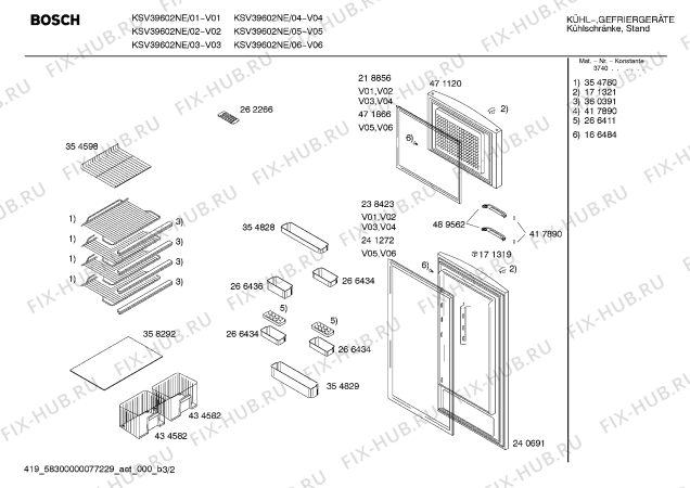 Взрыв-схема холодильника Bosch KSV39602NE - Схема узла 02