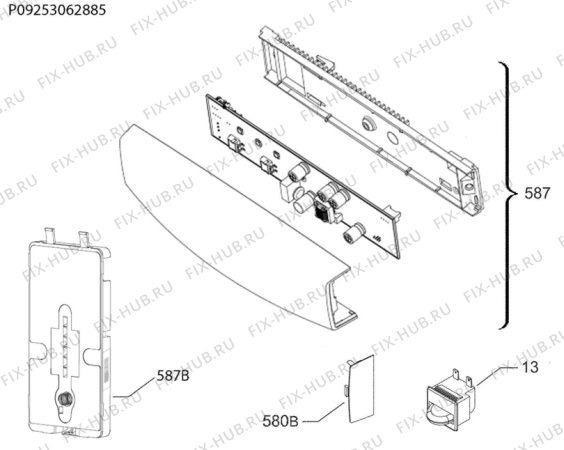 Схема №1 S53530CNX2 с изображением Модуль (плата) управления для холодильника Aeg 973925054322020