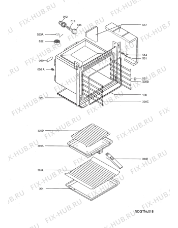 Взрыв-схема плиты (духовки) Electrolux EOC6630K UK  R05 - Схема узла Oven