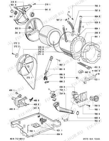 Схема №1 AWM 8143-AUSTR. с изображением Обшивка для стиральной машины Whirlpool 481245212571