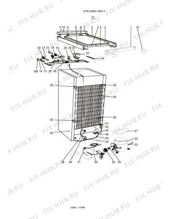Схема №1 C290 - 1704A с изображением Уплотнение для холодильной камеры Whirlpool 482000017153