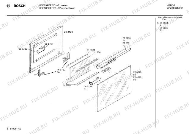 Схема №2 HBE636GFF с изображением Панель для электропечи Bosch 00283191
