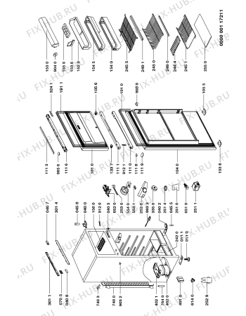 Схема №1 DPA 351/G/1 с изображением Дверка для холодильной камеры Whirlpool 481944269356