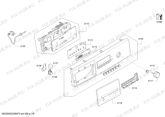 Схема №4 WS10K260HK iQ500 iSensoric с изображением Ручка для стиралки Siemens 12006671