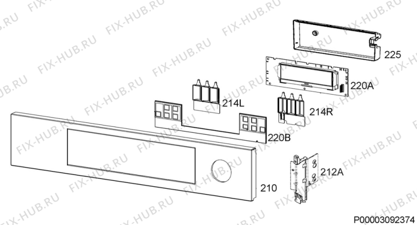 Взрыв-схема плиты (духовки) Ikea KULINARISK 60300883 - Схема узла Command panel 037