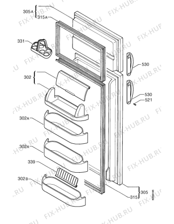 Взрыв-схема холодильника Electrolux ER8620D - Схема узла Door 003