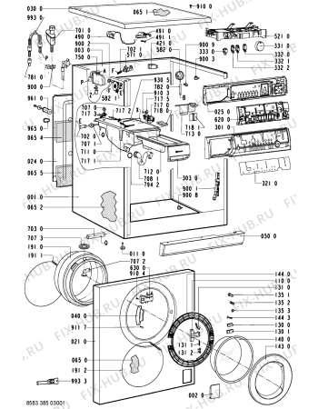 Схема №1 WAK 7375-D с изображением Обшивка для стиральной машины Whirlpool 481245210976