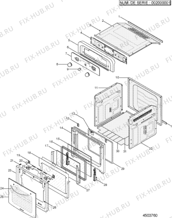 Взрыв-схема плиты (духовки) SCHOLTES FI436A (F021878) - Схема узла