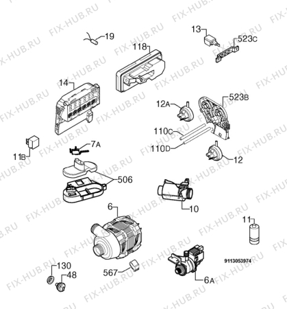 Взрыв-схема посудомоечной машины Zanussi ZDI211W - Схема узла Electrical equipment 268