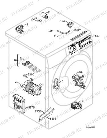 Взрыв-схема стиральной машины Electrolux EWN167540W - Схема узла Electrical equipment 268