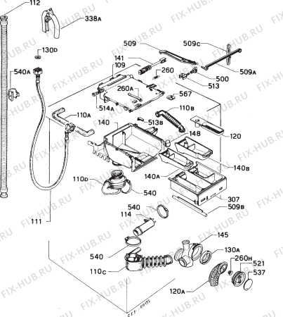 Взрыв-схема стиральной машины Zanussi ZF40 - Схема узла Hydraulic System 272