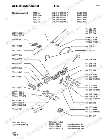 Взрыв-схема плиты (духовки) Aeg 7320E-W - Схема узла Section6