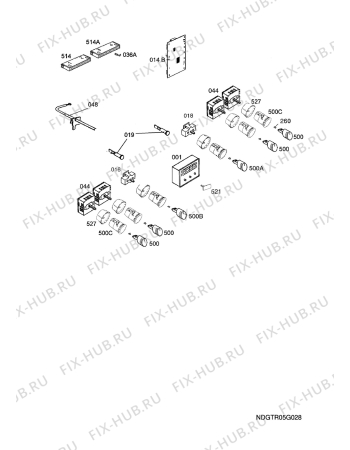 Взрыв-схема плиты (духовки) Aeg Electrolux E39812-4-W DE R07 - Схема узла Functional parts