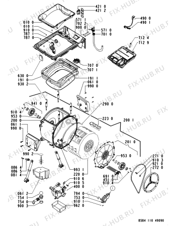 Схема №1 PTL 1109 W с изображением Модуль (плата) для стиралки Whirlpool 480111104763