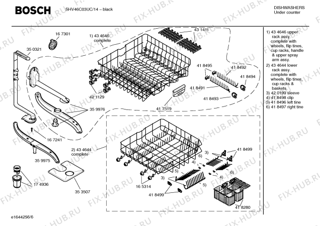 Взрыв-схема посудомоечной машины Bosch SHV46C03UC - Схема узла 06