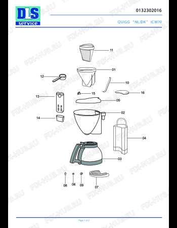Схема №1 ICM 70 с изображением Элемент корпуса для кофеварки (кофемашины) DELONGHI TK1168