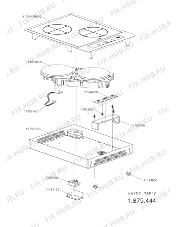 Схема №1 KHYD238510 (F096200) с изображением Втулка для плиты (духовки) Indesit C00417901