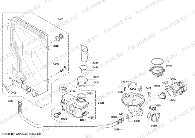 Взрыв-схема посудомоечной машины Bosch SMI50E35EU - Схема узла 04