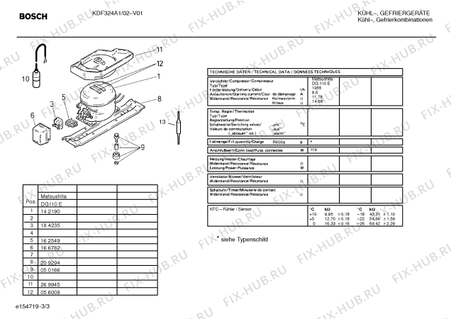 Схема №2 KDF324A1 с изображением Планка ручки для холодильной камеры Bosch 00239560