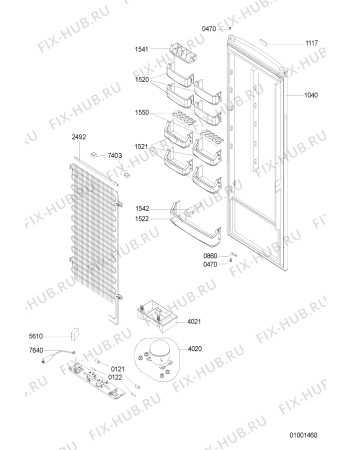 Схема №2 AM 170 с изображением Рукоятка для холодильной камеры Whirlpool 481246268933