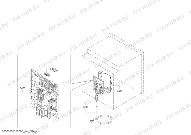 Взрыв-схема плиты (духовки) Siemens HB634GTS1A - Схема узла 04