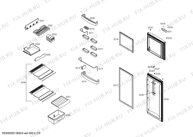 Взрыв-схема холодильника Coldex RS28U7544C REFRIGERADOR STEEL COLDEX CN33 220V/60HZ PERU - Схема узла 02