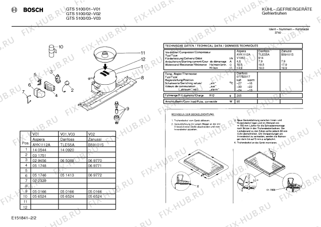 Взрыв-схема холодильника Bosch GTS5100 - Схема узла 02