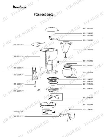 Схема №1 FG610600/9Q с изображением Выключатель для электрокофеварки Moulinex SS-201302