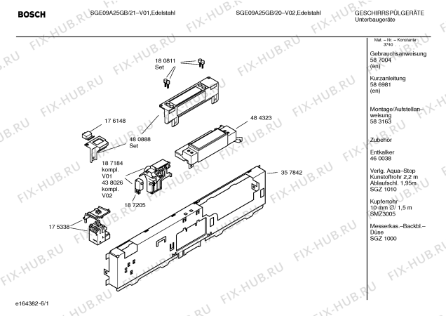 Схема №2 SGS46A22EU с изображением Инструкция по установке/монтажу для электропосудомоечной машины Bosch 00583163