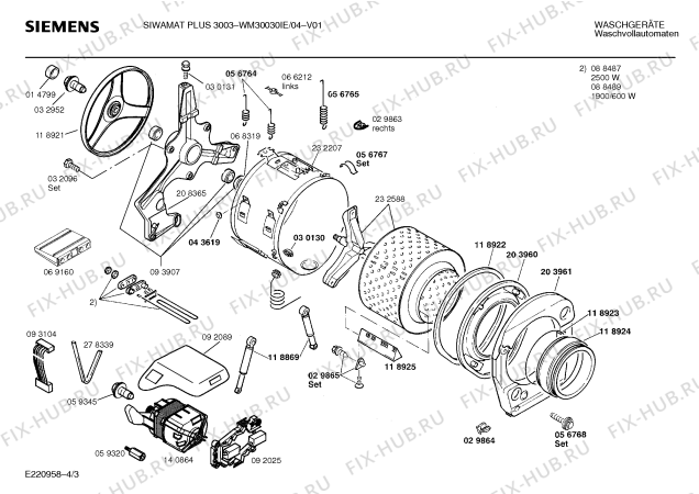 Схема №3 WM30030IE SIWAMAT PLUS 3003 с изображением Панель для стиралки Siemens 00288226