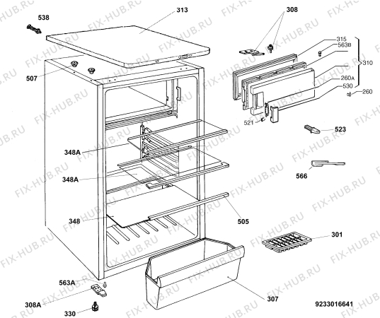 Взрыв-схема холодильника Electrolux ERC19002W8 - Схема узла Housing 001