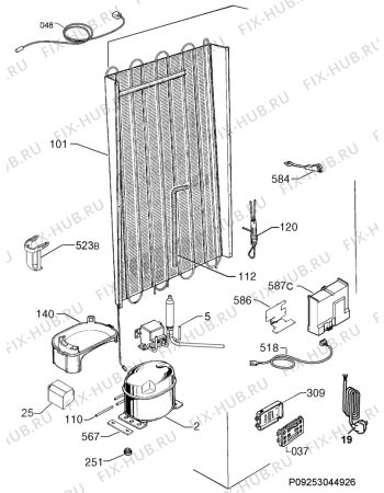 Взрыв-схема холодильника Aeg Electrolux SCS91800F0 - Схема узла Cooling system 017