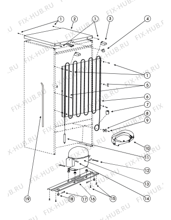 Взрыв-схема холодильника Indesit MBA1167X (F032295) - Схема узла