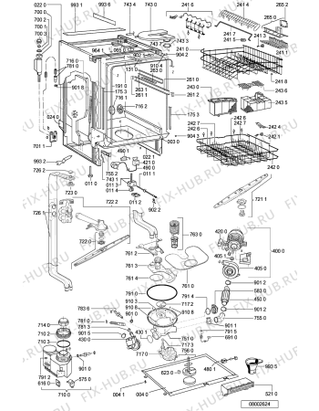 Схема №1 ADP 5556/2 WHM с изображением Обшивка для посудомоечной машины Whirlpool 481245371916