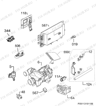 Взрыв-схема посудомоечной машины Frigidaire Profess. FPID2497RF0A - Схема узла Electrical equipment 268