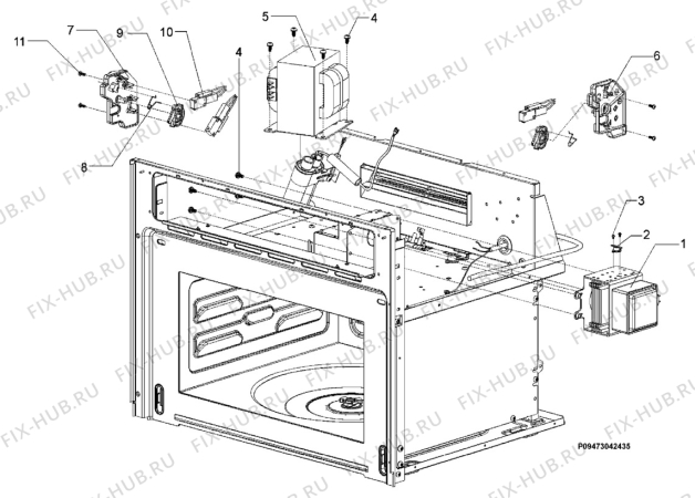 Взрыв-схема микроволновой печи Zanussi ZNF31X/UK - Схема узла Section 6