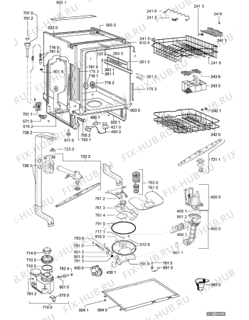 Схема №1 ADL 444 NB с изображением Модуль (плата) управления для посудомоечной машины Whirlpool 480140102106