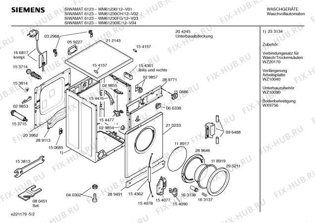 Схема №1 WM61430 SIWAMAT 6143 с изображением Инструкция по эксплуатации для стиральной машины Siemens 00518968