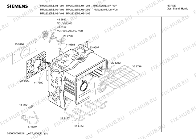 Схема №2 HM22325NL Siemens с изображением Инструкция по эксплуатации для электропечи Siemens 00586262