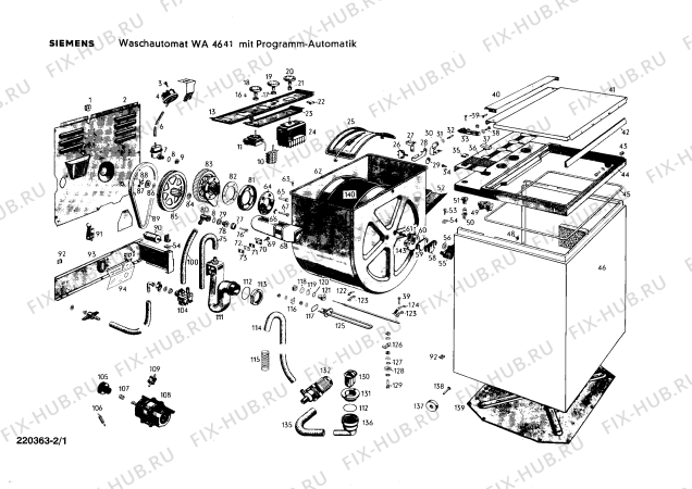 Схема №1 WA4641 с изображением Шланг для стиральной машины Siemens 00103966