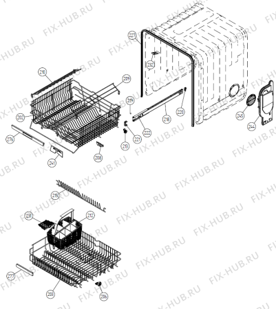 Взрыв-схема посудомоечной машины Asko D3142 CE   -White Bi Soft (402739, DW20.5) - Схема узла 02