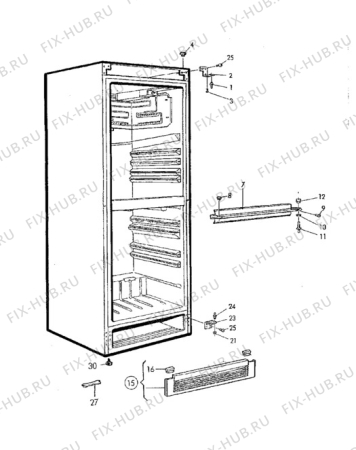 Взрыв-схема холодильника Electrolux ER3810C - Схема узла Cabinet + furniture (extra)