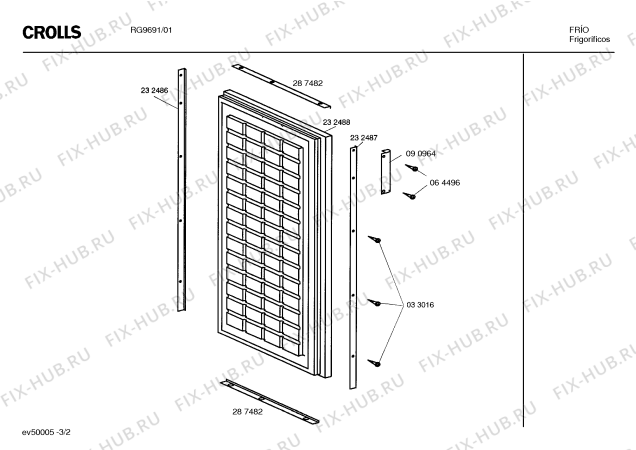 Схема №1 RG9691 с изображением Крышка для холодильника Bosch 00285018