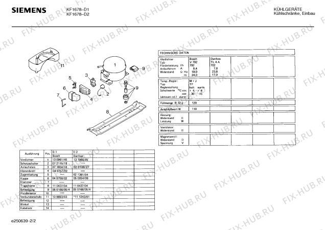 Взрыв-схема холодильника Siemens KF1678 - Схема узла 02