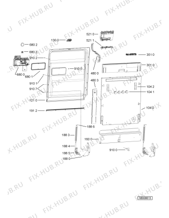 Схема №2 ADG 7620 FD с изображением Микромодуль для посудомоечной машины Whirlpool 481010414771